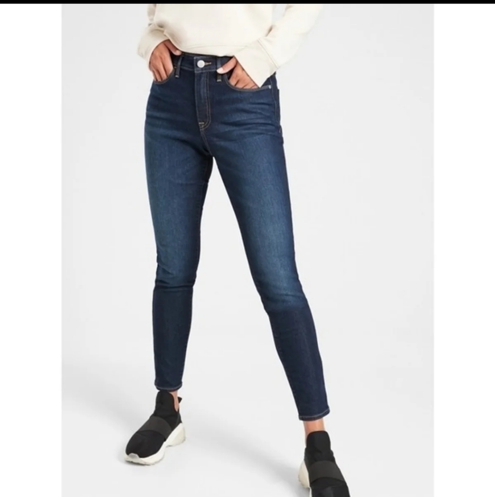 ATHLETA Dark Wash Mid Rise Sculptek Ultra Skinny Jeans Midnight sz 4